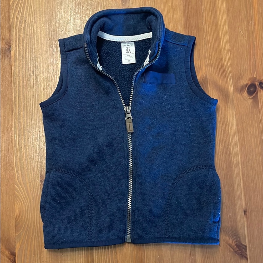 Navy Blue Zip-Up Vest